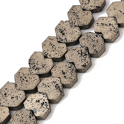 Electroplated Natural Lava Rock Beads Strands G-K388-04B-08-1