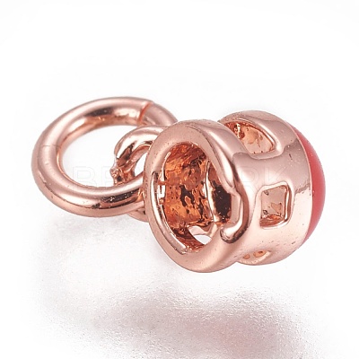 Brass Enamel Charms KK-L188-04A-RG-1
