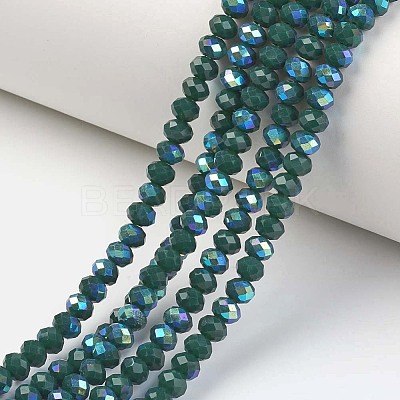 Electroplate Opaque Solid Color Glass Beads Strands EGLA-A034-P10mm-L06-1