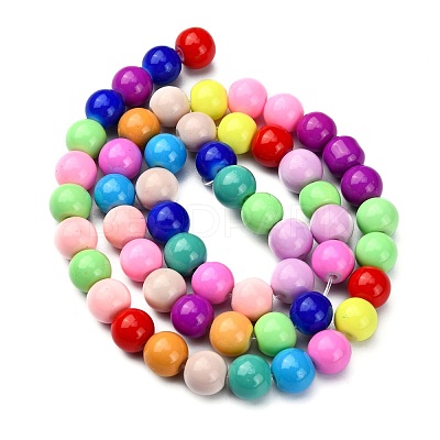 Baking Paint Glass Beads Strands X-DGLA-MSMC001-11-1