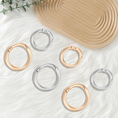 16Pcs 4 Styles Alloy Spring Gate Rings FIND-CL0001-96-1