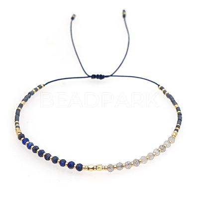 Adjustable Glass Seed Bead Braided Bead Bracelets for Women VT9382-50-1