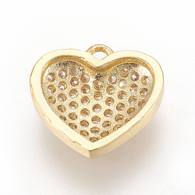 Brass Micro Pave Cubic Zirconia Charms KK-O112-08G-1