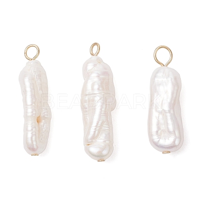 Natural Baroque Pearl Keshi Pearl Pendants PALLOY-JF04553-01-1
