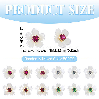 80Pcs Plastic Cabochons KY-TADJ0001-10-1