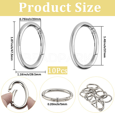 10Pcs Zinc Alloy Spring Gate Rings FIND-SP0004-31P-1