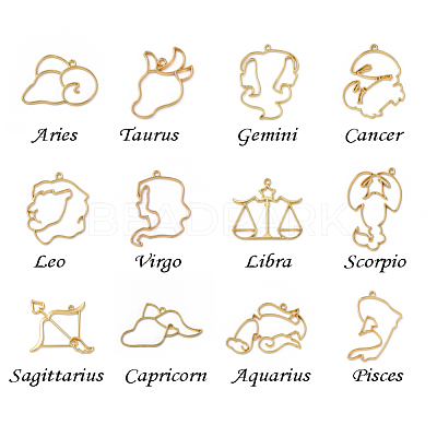 Zinc Alloy Open Back Bezel Pendants PALLOY-X0037-54G-1