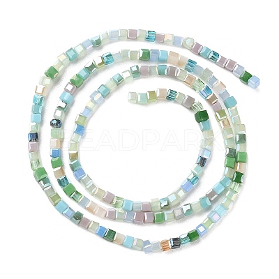 Electroplate Glass Beads Strands GLAA-P056-02B-1