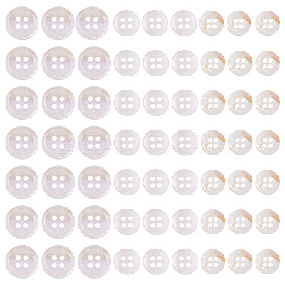 105Pcs 3 Styles Natural 4-Hole Freshwater Shell Buttons BUTT-TA0001-26-1