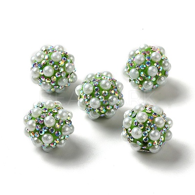 Polymer Clay Rhinestone Beads RGLA-D050-01B-1