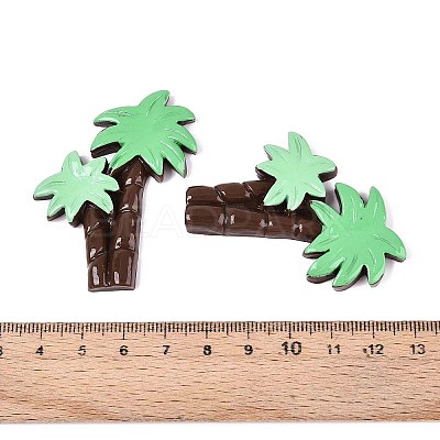Coconut Tree Opaque Resin Cabochons CRES-T025-34-1