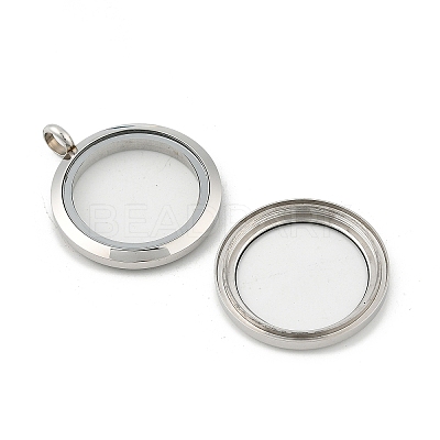 304 Stainless Steel Floating Locket Pendants STAS-E443-41P-02-1