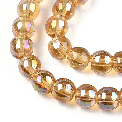Electroplate Transparent Glass Beads Strands GLAA-T032-T4mm-AB08-1