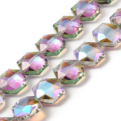 Transparent Electroplate Glass Beads Strands X-EGLA-E030-01E-01-1