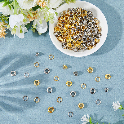 200Pcs 2 Colors Iron Grommet Eyelet Findings IFIN-GF0001-59A-1