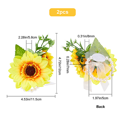 Silk Cloth Imitation Flower Wrist AJEW-CP0001-39-1