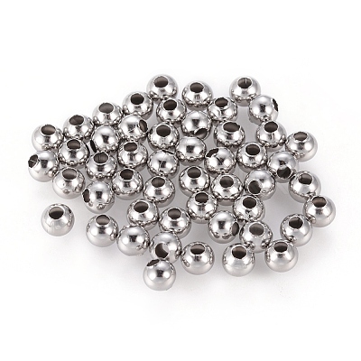 Tarnish Resistant 304 Stainless Steel Hollow Round Seamed Beads STAS-R032-4mm-1