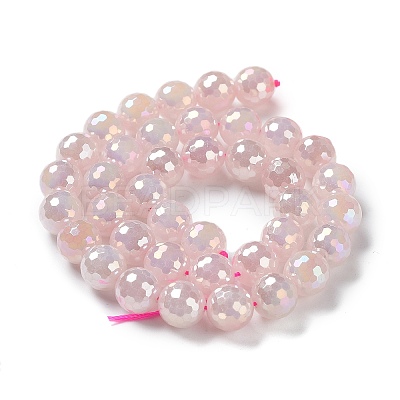 Electroplated Natural Rose Quartz Beads Strands G-Z038-A03-03AB-1