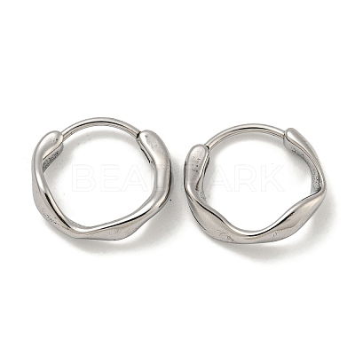 316 Surgical Stainless Steel Hoop Earrings EJEW-D096-18B-AS-1