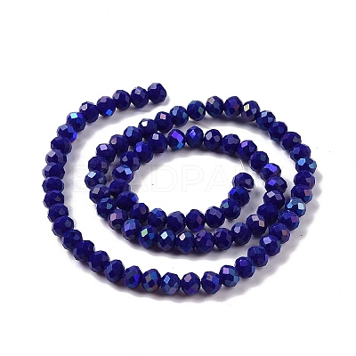 Electroplate Opaque Solid Color Glass Beads Strands LS-EGLA-A034-P4mm-L12-1