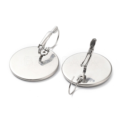 Non-Tarnish 304 Stainless Steel Leverback Earring Settings STAS-F191-03P-25mm-1