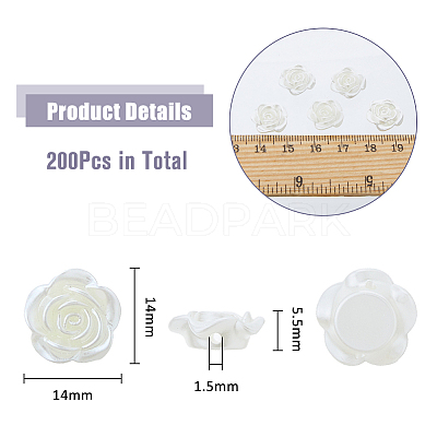 200Pcs ABS Imitation Pearl Beads OACR-DC0001-26-1