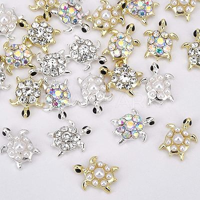 24Pcs 6 Styles Tortoise Zinc Alloy Cabochons MRMJ-OC0002-86-1