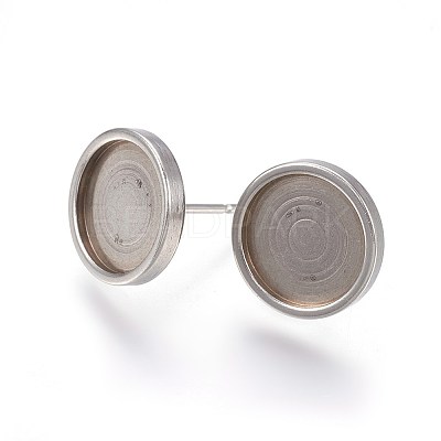Tarnish Resistant 304 Stainless Steel Stud Earring Settings STAS-L219-02B-1