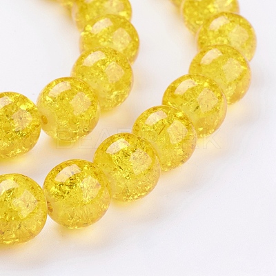 Spray Painted Crackle Glass Beads Strands CCG-Q001-10mm-10-1