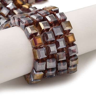 Electroplate Glass Beads Strands EGLA-D018-8x8mm-81-1