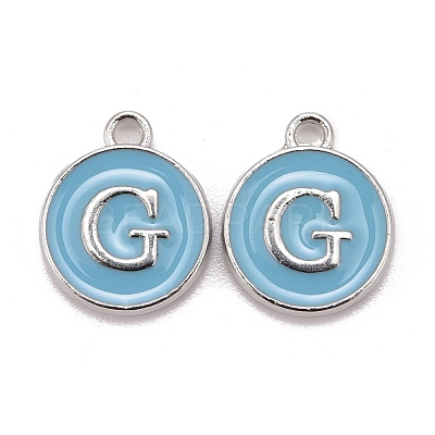 Platinum Plated Alloy Enamel Charms X-ENAM-S118-04G-P-1