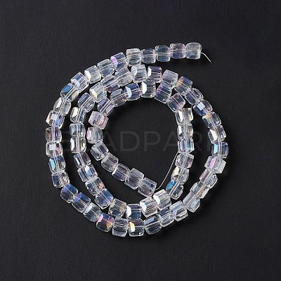 Electroplate Glass Beads Strands X-EGLA-D018-8x8mm-01-1