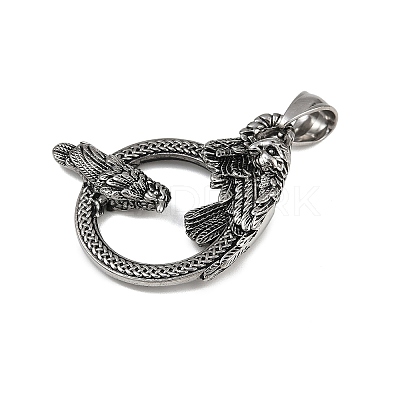 Hand Polished 304 Stainless Steel Pendants STAS-V012-03AS-1