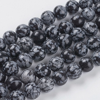 Natural Snowflake Obsidian Beads Strands X-G-G515-10mm-01-1