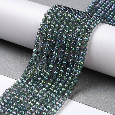 Electroplate Transparent Glass Beads Strands GLAA-H021-01B-FR01-1