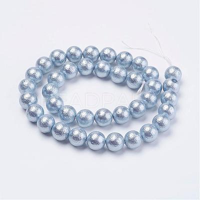 Wrinkle Textured Shell Pearl Beads Strands BSHE-E016-6mm-M-1