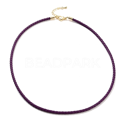Braided Round Imitation Leather Bracelets Making BJEW-H610-01G-10-1