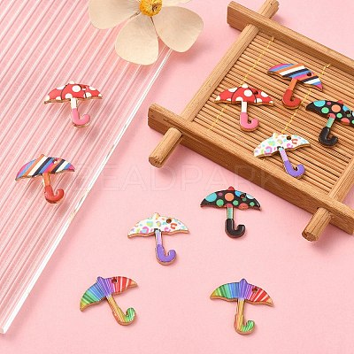 10Pcs 5 Colors Alloy Enamel Pendants FIND-YW0003-30-1