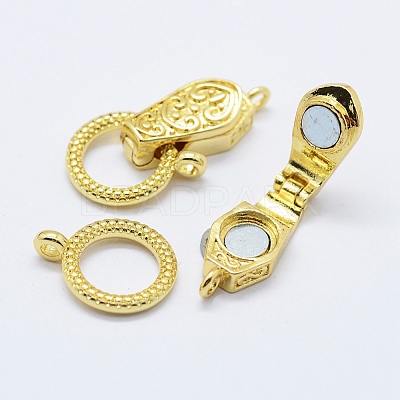 Brass Fold Over Magnetic Clasps KK-K220-12-1