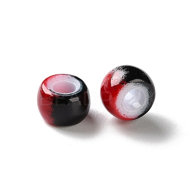 Spray Painted ABS Plastic European Beads KY-G033-02A-11-1