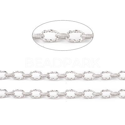 Tarnish Resistant 304 Stainless Steel Twist Oval Link Chains CHS-E022-01P-1