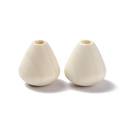Teardrop Wood European Beads WOOD-I008-02-1