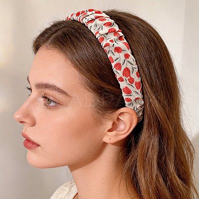 5Pcs Plastic & Polyester Hair Bands Hair Accessories for Women Girls PHAR-WH20014-16D-1