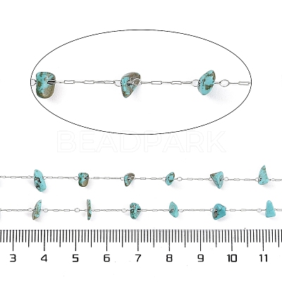 Handmade Natural Turquoise Chip Beads Chain CHS-H028-06A-04-1