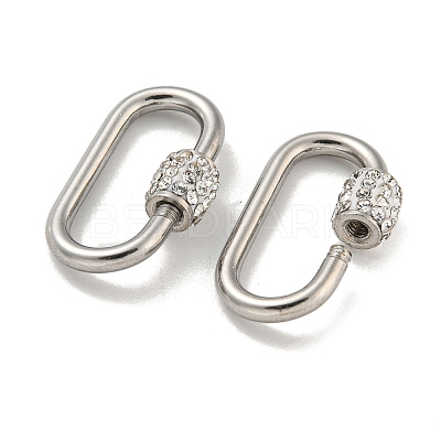 304 Stainless Steel Screw Carabiner Lock Charms STAS-C092-02B-P-1