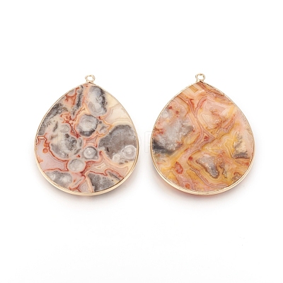Natural Crazy Agate Pendants G-E526-01N-1