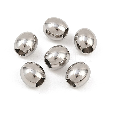 Smooth 304 Stainless Steel Beads STAS-Q146-P-1