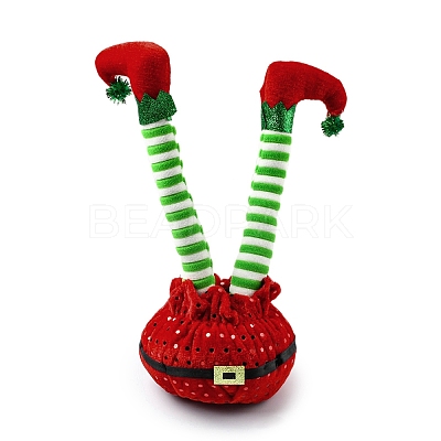 Christmas Cloth Elf Leg Ornaments DJEW-M007-02B-1