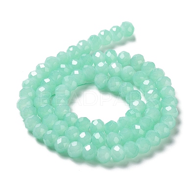 Baking Paint Imitation Jade Glass Bead Strands X-DGLA-A034-J8MM-A22-1
