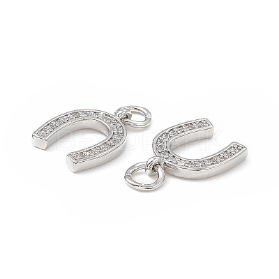 Brass Micro Pave Cubic Zirconia Charms KK-E068-VB277-1